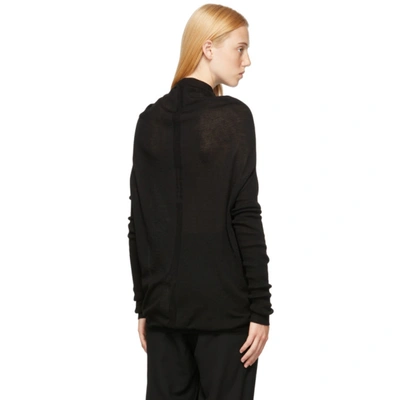 Shop Rick Owens Black Virgin Wool Crater Sweater In 09 Black