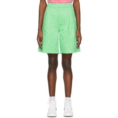 Shop Stussy Green Lee Baggy Shorts In Spring