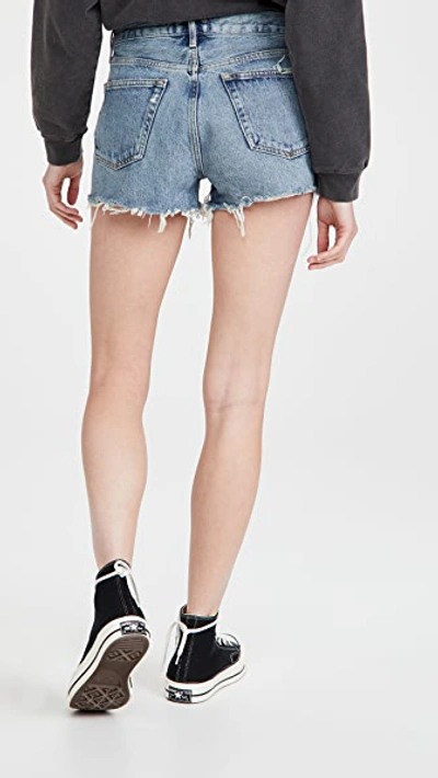 Shop Agolde Parker Vintage Cutoff Shorts In Swapmeet Dark