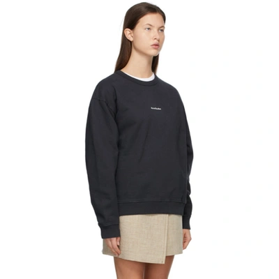 Shop Acne Studios Black Fleece Logo Sweatshirt In 900 Black