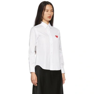 Shop Comme Des Garçons Play White Heart Patch Shirt