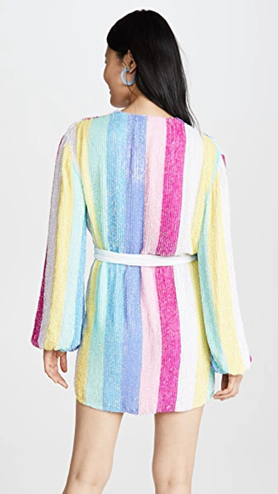 Shop Retroféte Gabrielle Sequin Dress In Unicorn Stripes