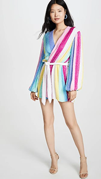 Shop Retroféte Gabrielle Sequin Dress In Unicorn Stripes