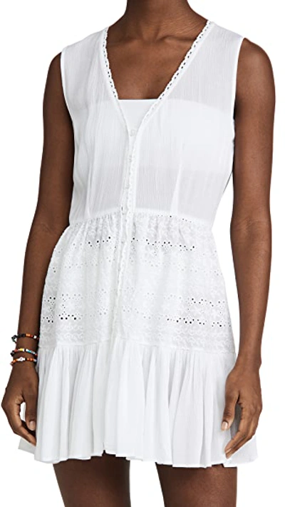 Shop Playa Lucila Eyelet Mini Dress White