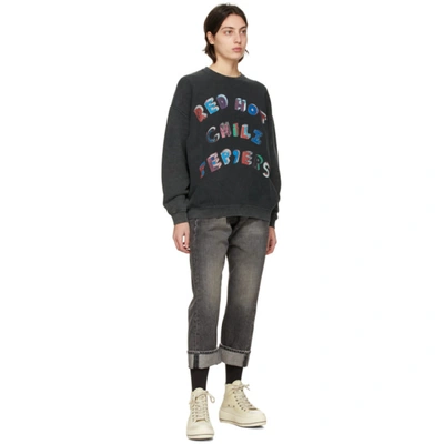 Shop R13 Black Oversized Rhcp Flea Art Sweatshirt In Aged Black