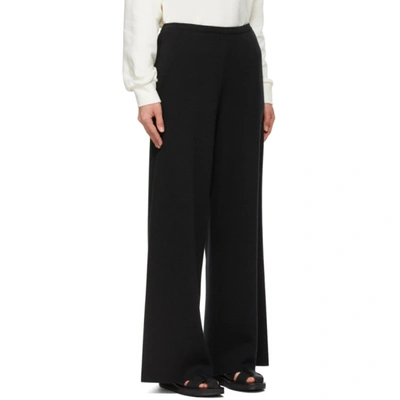 Shop The Row Black Wool Silk Chuk Trousers In Blk Black