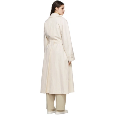 Shop The Row Off-white Gabardine Oswin Trench Coat In Lgc Light Cream
