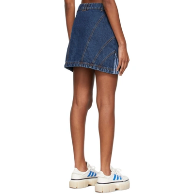 Shop Adidas X Ivy Park Indigo Denim Skirt In Dark Denim