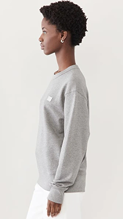 Shop Acne Studios Crew Neck Sweatshirt In Light Grey Melange