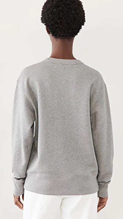 Shop Acne Studios Crew Neck Sweatshirt In Light Grey Melange