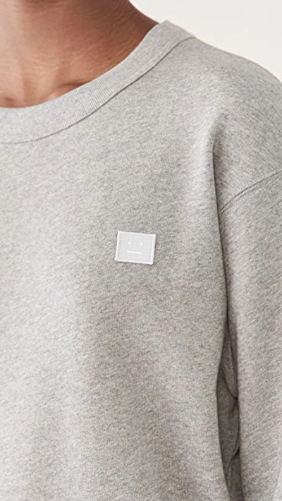 Shop Acne Studios Crew Neck Sweatshirt In Light Grey Melange