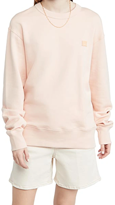 Shop Acne Studios Crew Neck Sweatshirt In Powder Pink