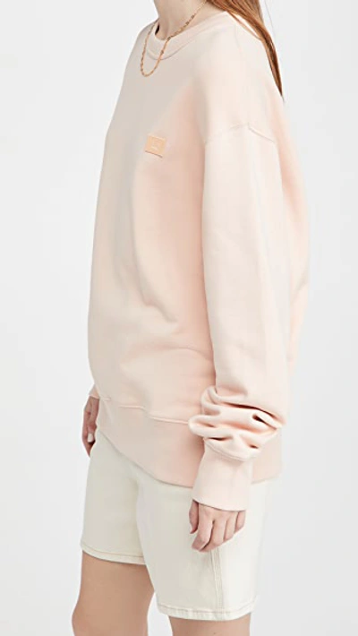 Shop Acne Studios Crew Neck Sweatshirt In Powder Pink