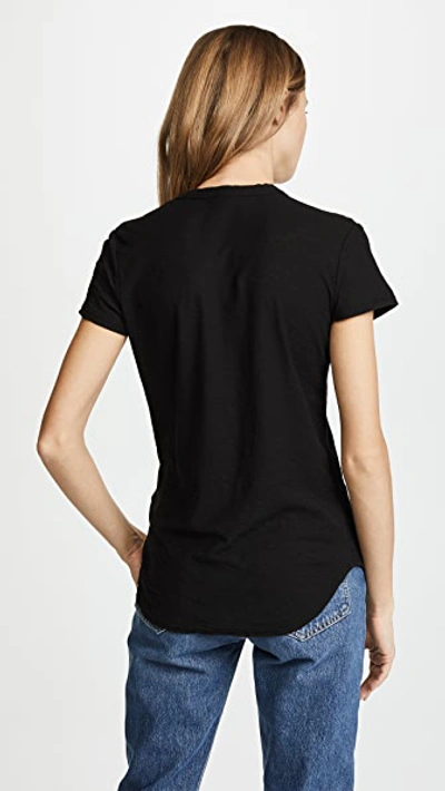 Shop James Perse Sheer Slub Crew Neck Tee Black