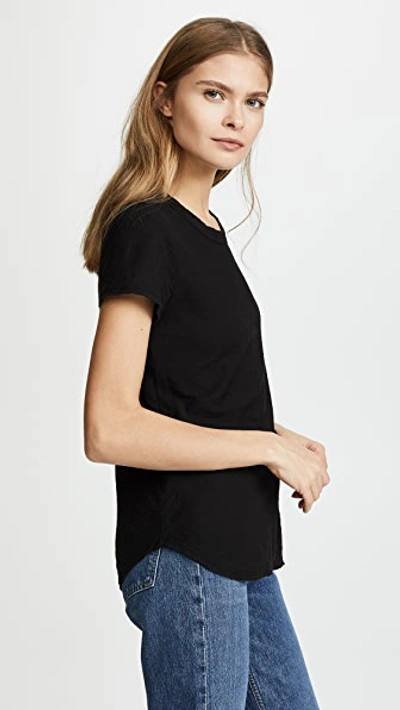 Shop James Perse Sheer Slub Crew Neck Tee Black