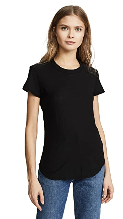 Shop James Perse Sheer Slub Crew Neck Tee Black