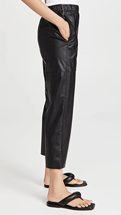 Shop Mm6 Maison Margiela Faux Leather Pants In Black