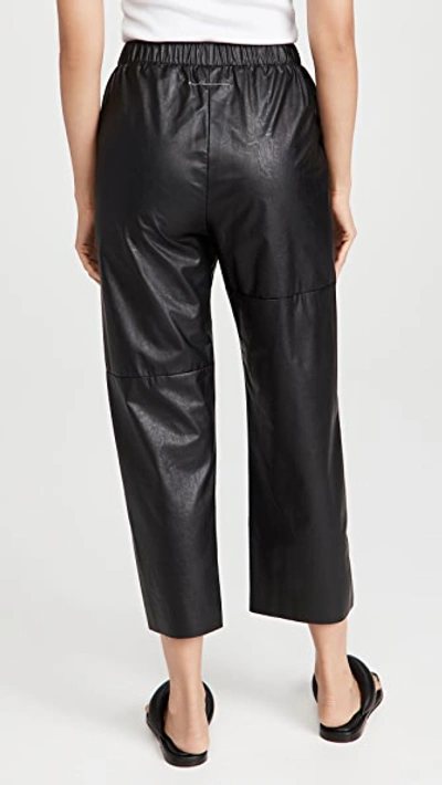 Shop Mm6 Maison Margiela Faux Leather Pants In Black