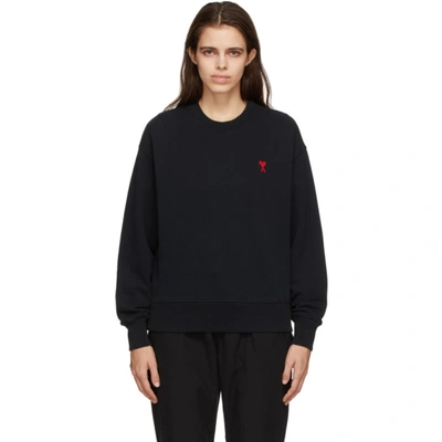 Shop Ami Alexandre Mattiussi Black Ami De Cœur Sweatshirt In 001 Black