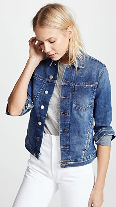 Shop L Agence Celine Slim Fit Distressed Jacket Authentique Distressed