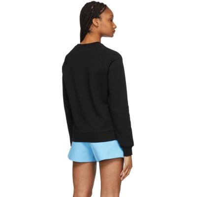 Msgm Logo Print Raglan Sweatshirt In 99 Black
