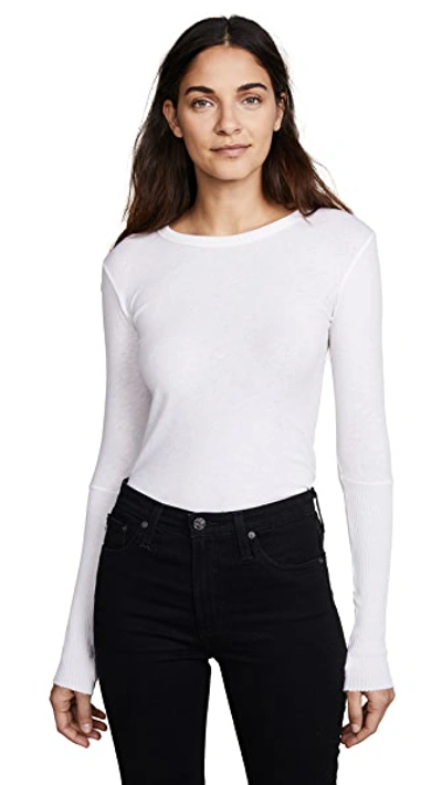 Shop Enza Costa Cuffed Crew Top White