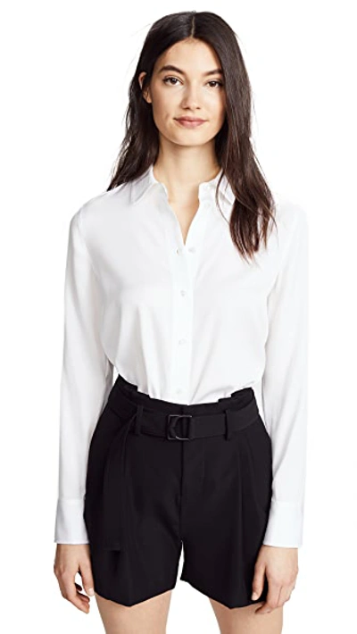 Shop Vince Slim Fitted Blouse Optic White
