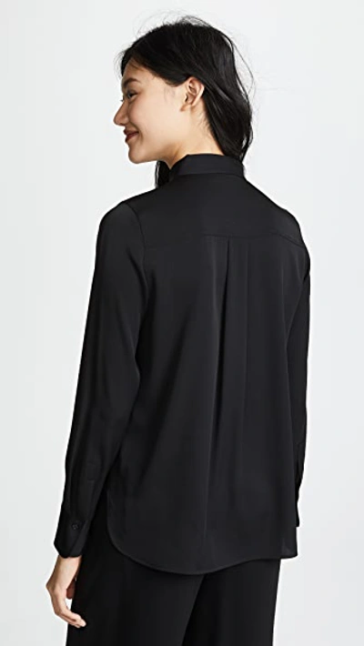 Shop Vince Slim Fitted Blouse Black