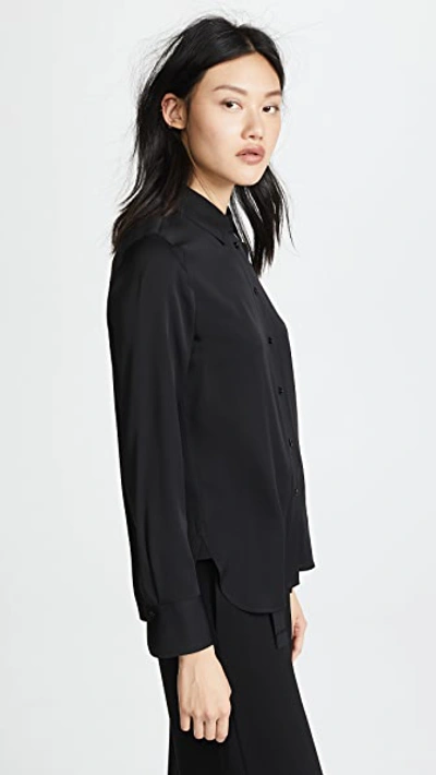 Shop Vince Slim Fitted Blouse Black