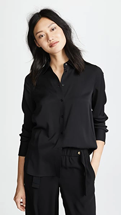 Shop Vince Slim Fitted Blouse Black