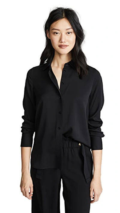 Vince Slim Fitted Blouse In Black