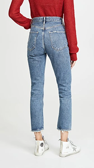 Shop Agolde Riley High Rise Straight Crop Jeans Frequency