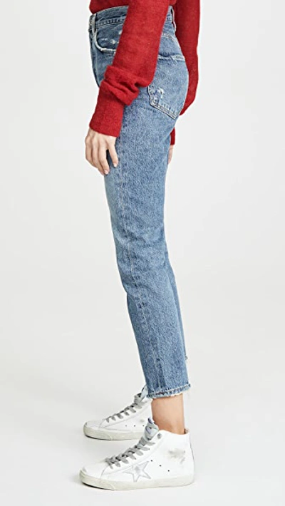 Shop Agolde Riley High Rise Straight Crop Jeans Frequency