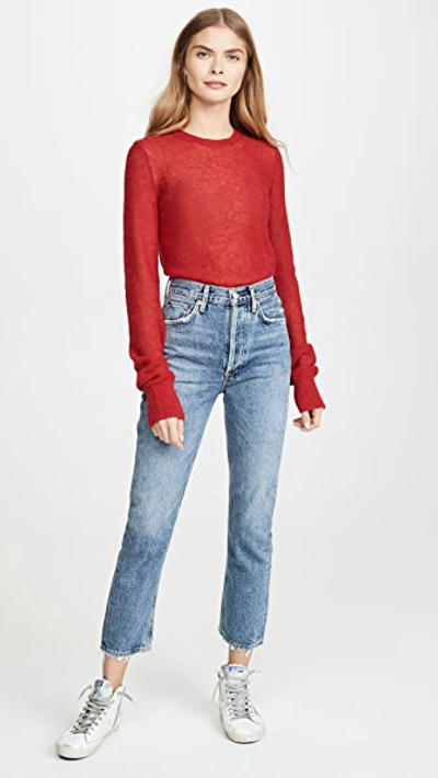 Shop Agolde Riley High Rise Straight Crop Jeans Frequency