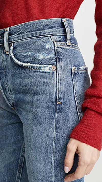 Agolde Riley High Rise Straight Crop Jeans Frequency 26 In Frequency