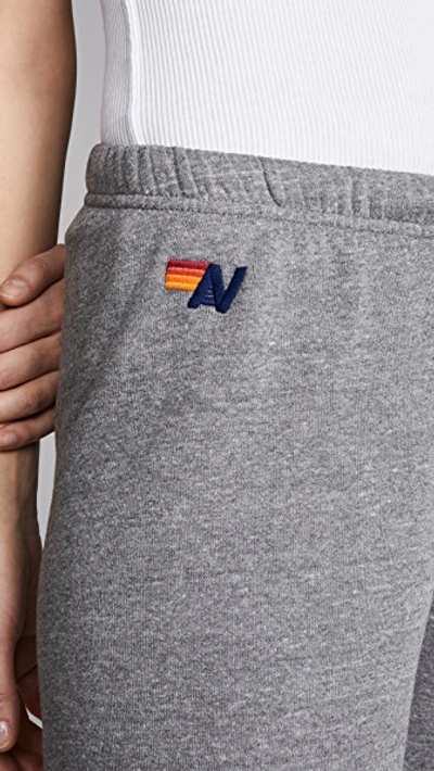 Aviator Nation 5 Stripe Sweatpants In Heather Grey