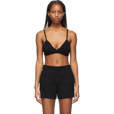 Helmut Lang Cozy Ribbed Bra Top In Black