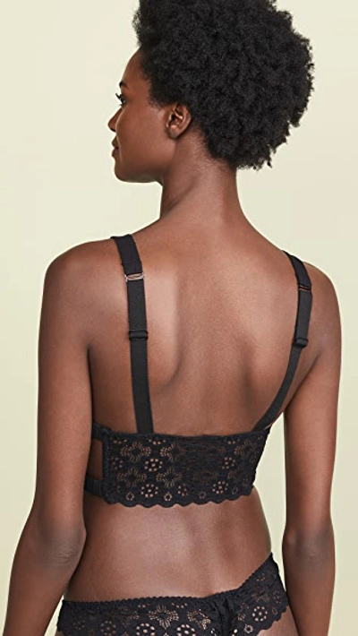 Shop Fleur Du Mal Crochet Lace Triangle Bra In Black