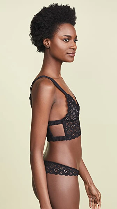 Shop Fleur Du Mal Crochet Lace Triangle Bra In Black