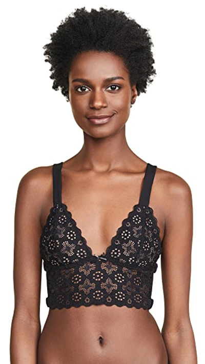Shop Fleur Du Mal Crochet Lace Triangle Bra In Black
