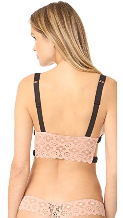 Shop Fleur Du Mal Crochet Lace Triangle Bra Blush Xs