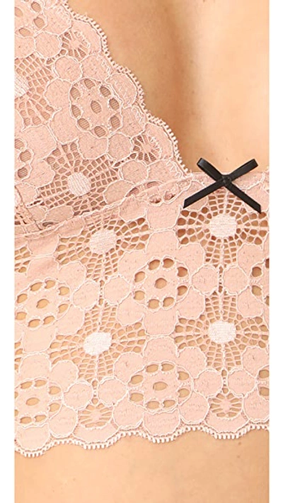 Shop Fleur Du Mal Crochet Lace Triangle Bra Blush Xs