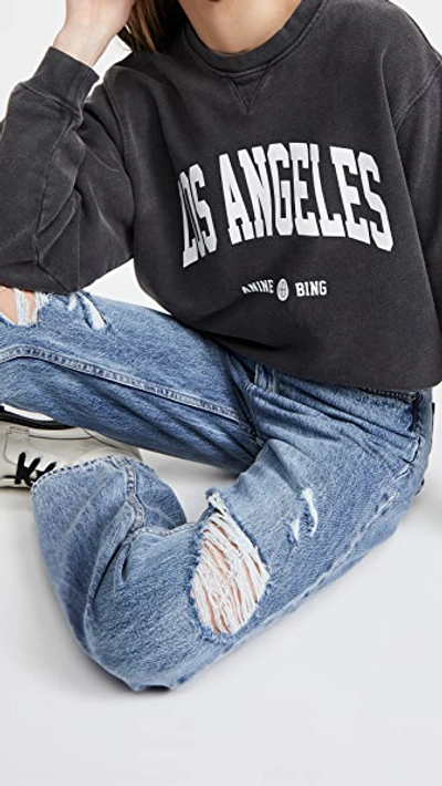 Shop Anine Bing Ramona Sweatshirt Los Angeles Washed Black