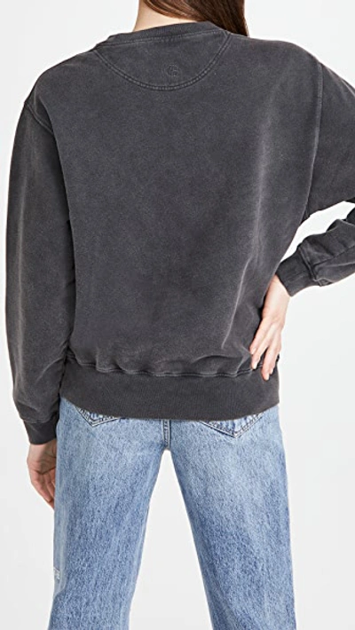 Anine Bing Ramona Sweatshirt University Paris In Washed Black In Washed Black