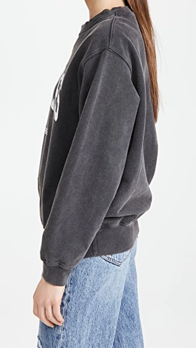 Anine Bing Ramona Sweatshirt University Paris In Washed Black In Washed Black