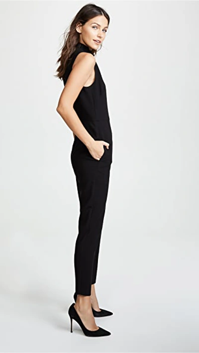 Black Halo Brittan High-collar Sleeveless Jumpsuit In Black