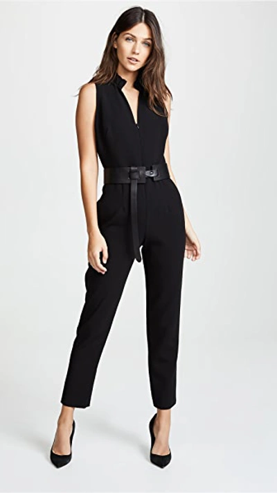 Black Halo Brittan High-collar Sleeveless Jumpsuit In Black