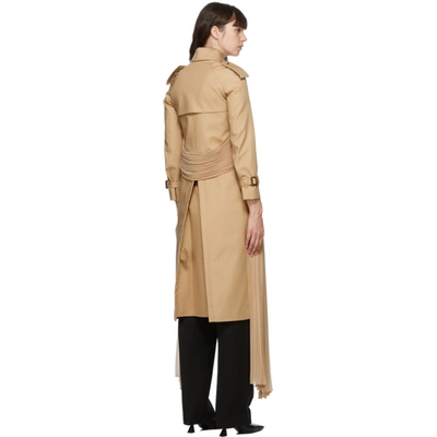 Shop Burberry Beige Twill Sash Coat In Soft Fawn