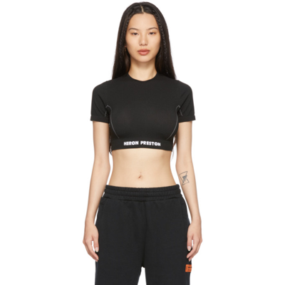 Shop Heron Preston Black Periodic Active Sport Top