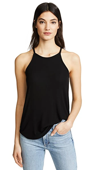 Shop Splendid 2x1 Rib Tank In Black